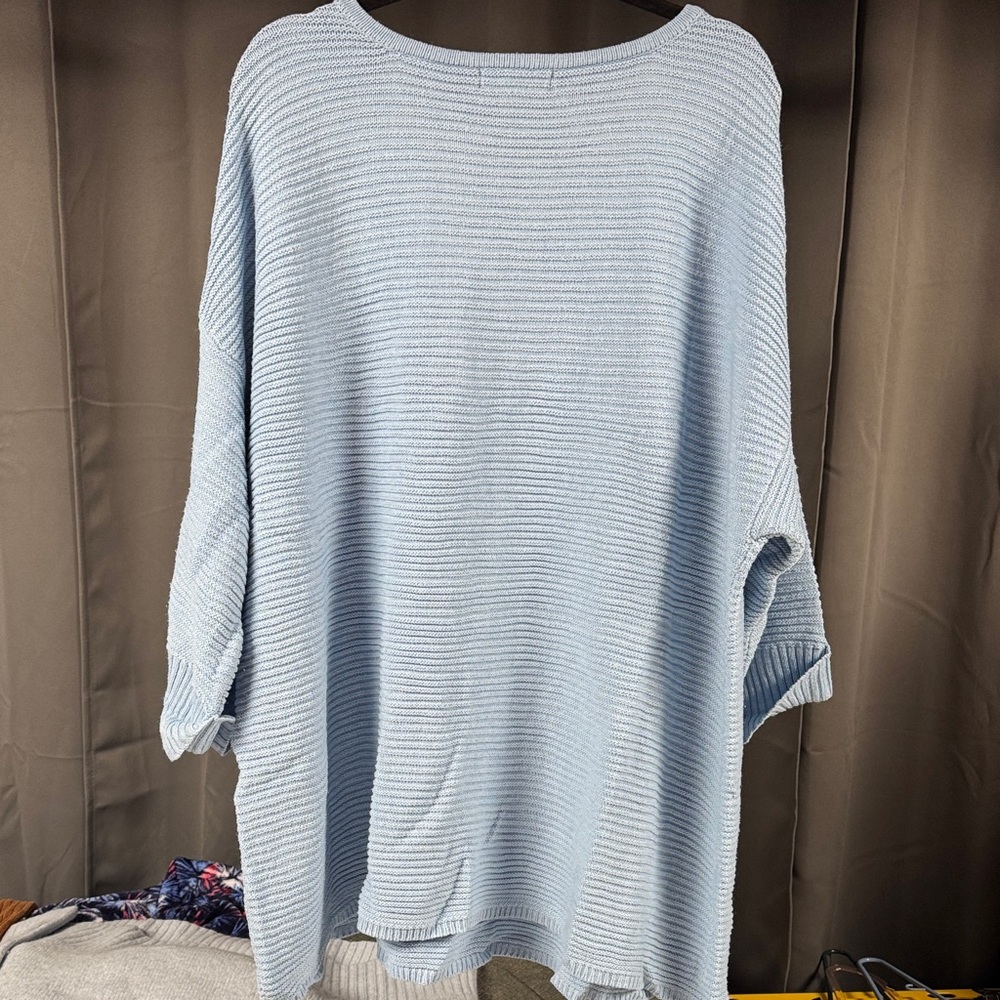 Light Blue Ribbed Sweater - Picture 4 of 5